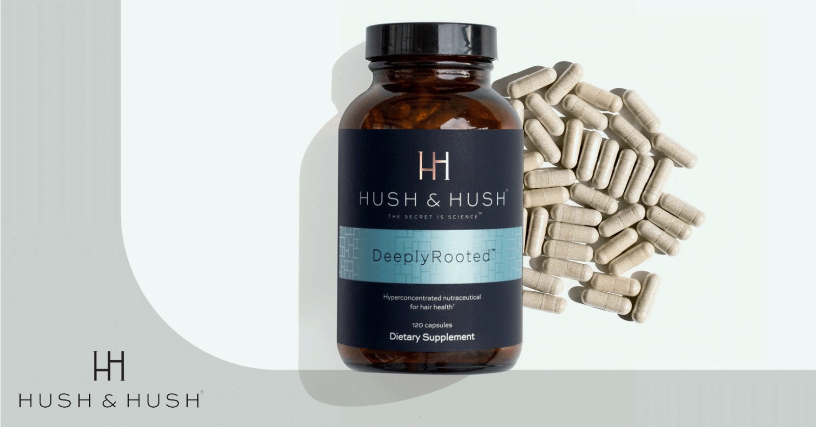 DeeplyRooted by Hush & Hush. A hair health supplement with vitamins, minerals, botanicals, and patented ingredients that nourish the scalp and support healthier-looking hair.
