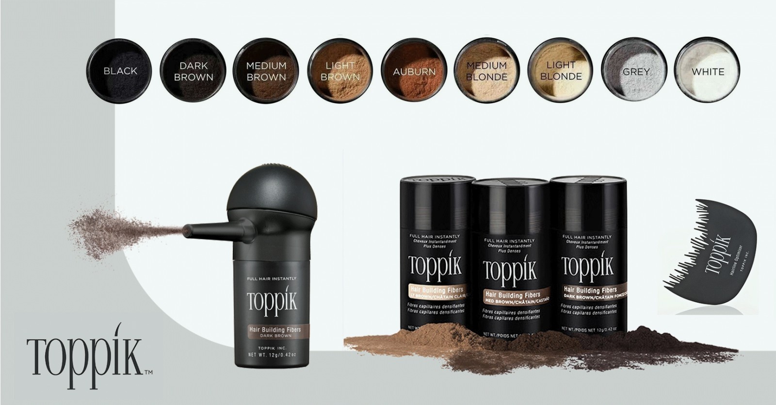 Toppik Hair Fibers is a cosmetic solution to cover thin, thinning, or fine hair. Toppik  is durable, stays in place all day from shampoo to shampoo.